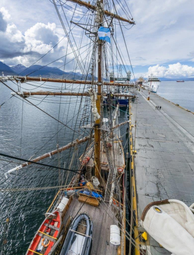 Bark EUROPA moored in the port of Ushuaia by Jordi Plana Morales