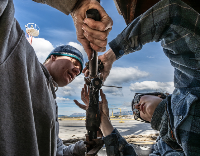 Last preparations in port Bark EUROPA ushuaia to Namibia