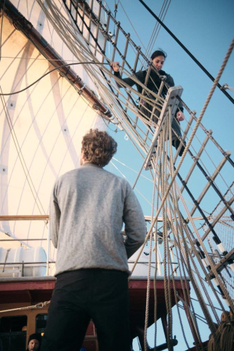 Close-hauled good sailing, closing up to the African coast by Richard Simko