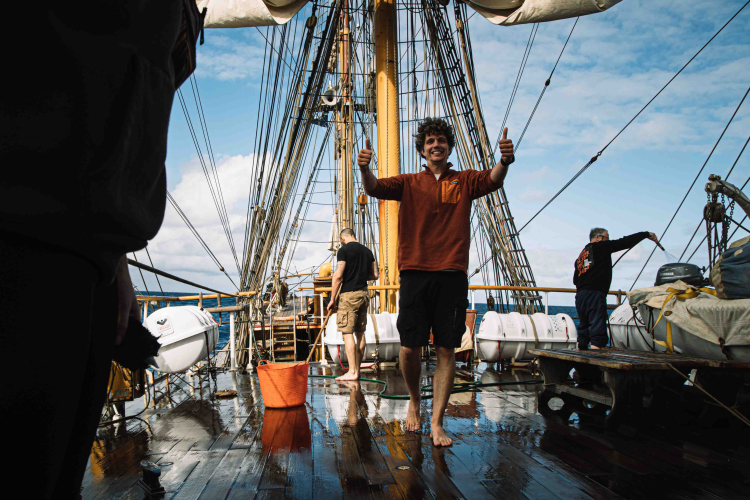 Sailing from St Helena by Marretje Adriaanse