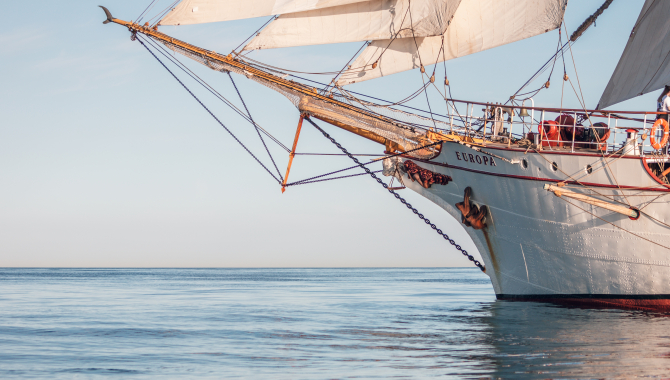 Front of the tall ship Bark Europa
