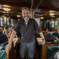 Moritz in the deckhouse