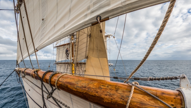 Up in the rigging