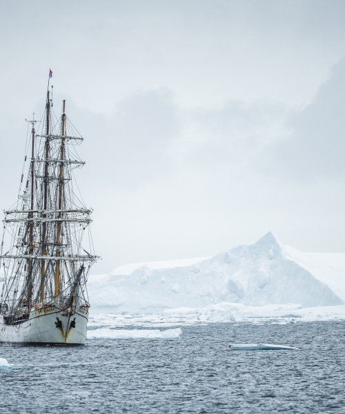 Bark EUROPA in Antarctica by Benjamin Hardman.jpg