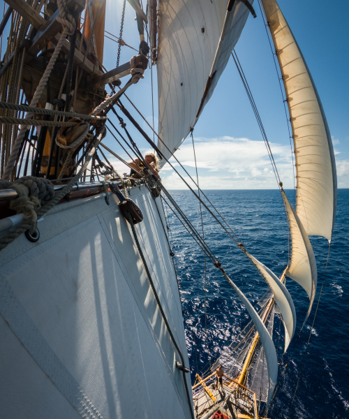 Working in the rigging