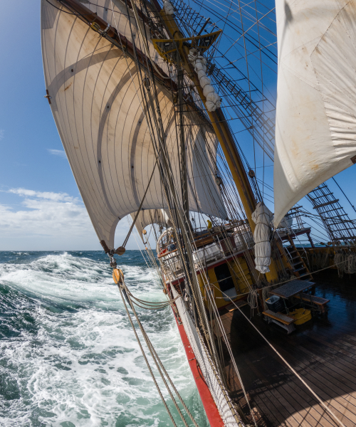Bark EUROPA sailing in the southern oceans