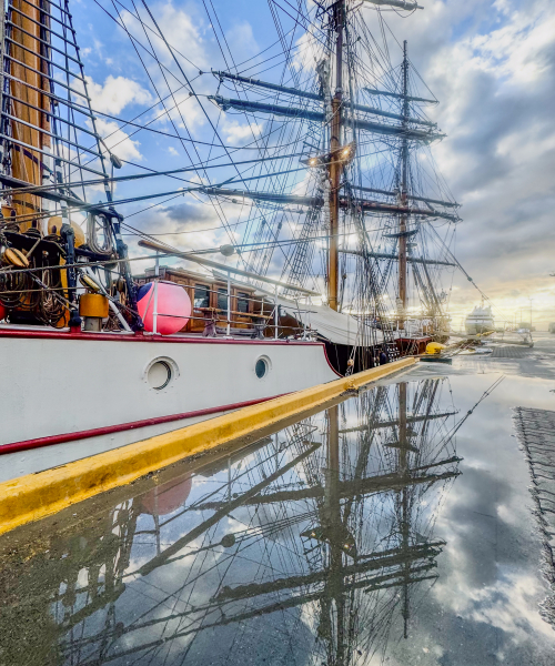 Bark EUROPA moored in the port of Ushuaia by Jordi Plana Morales