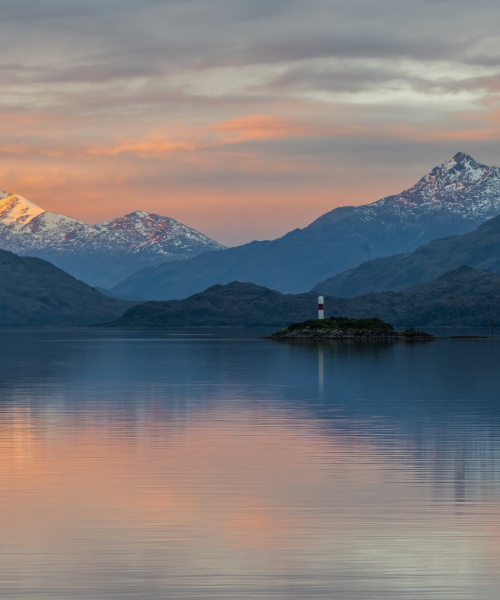 Sunset in the Chilean Channels