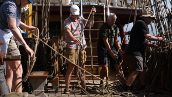 Pinrail chase Bark EUROPA sailing from Galapagos to Easter Island Pacific 2026