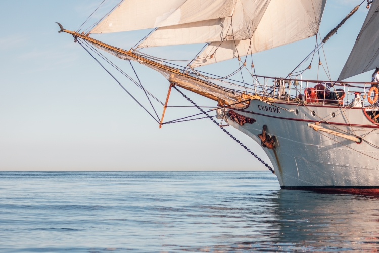 Front of the tall ship Bark Europa