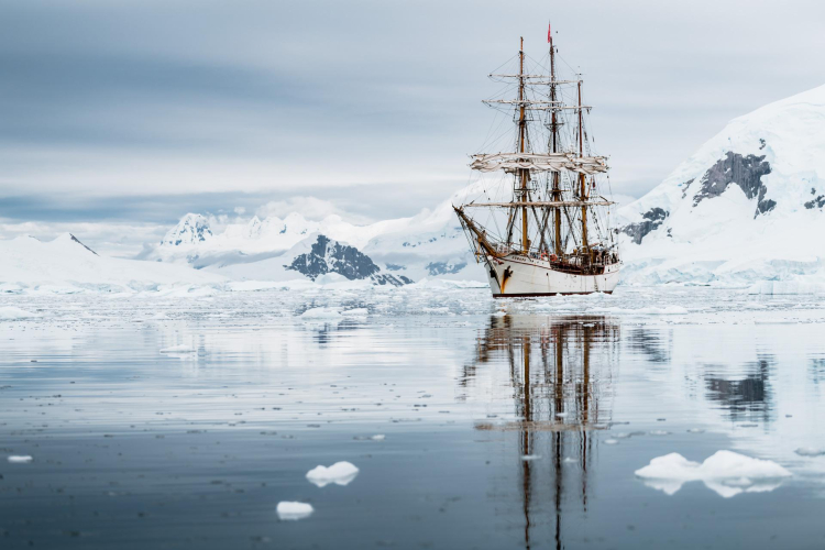 Bark Europa in Antarctica