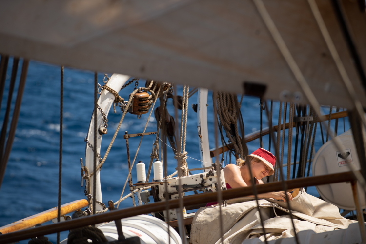 Bark EUROPA on her covid voyage in 2020