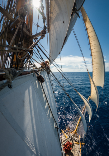 Working in the rigging