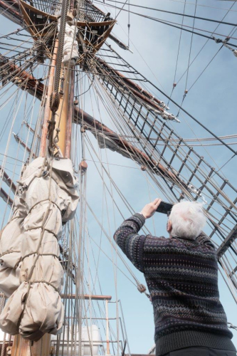 Looking up the rigging