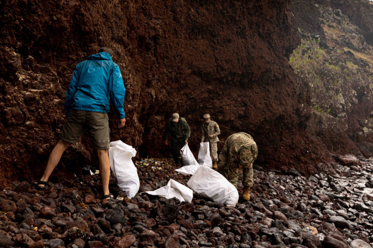 Bark EUROPA Cleanup Rapa Nui Easter Island together with the Ocean Cleanup by Marretje Adriaanse