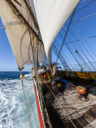 Good weather and a great sailing day in the Drake Passage Bark EUROPA Jordi Plana