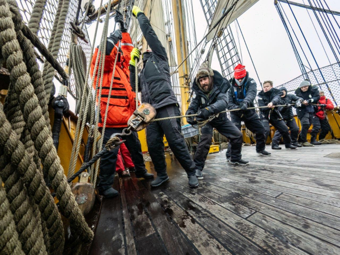 Bark EUROPA sailing to Antarctica