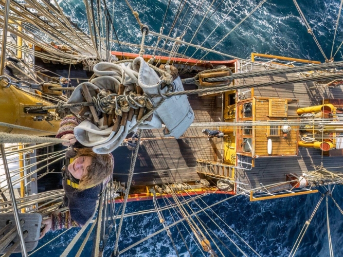 Sailing northwards along the Chilean Coast Bark EUROPA