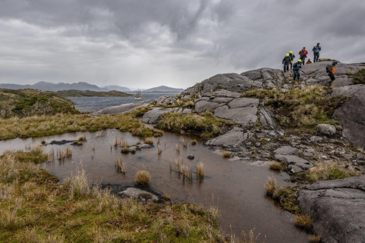 Magellan Straits and start sailing northwards along the Patagonian Fjords Bark EUROPA