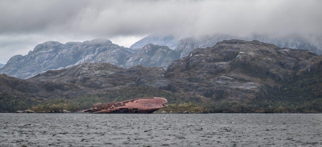 Magellan Straits and start sailing northwards along the Patagonian Fjords Bark EUROPA