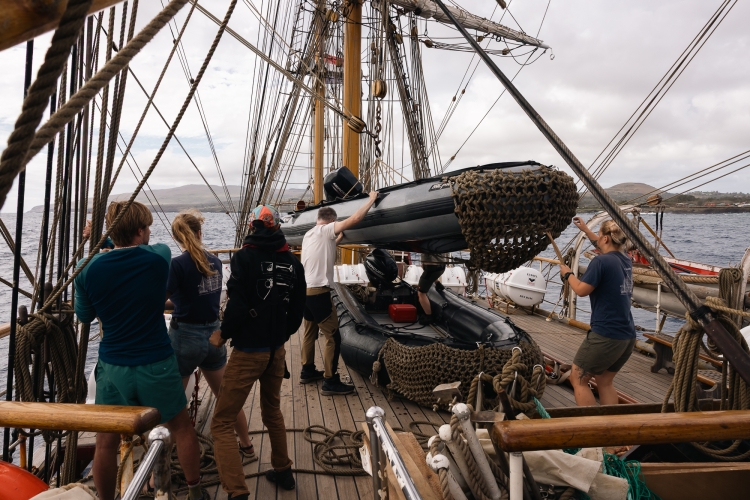 Bark EUROPA sailing from Easter Island Rapa Nui to Tahiti by Fraser Edward