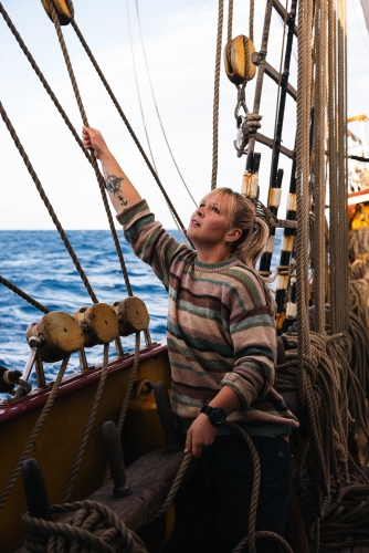 Bark EUROPA sailing from Rapa Nui to Pitcairn & Easter Island by Fraser Edwards