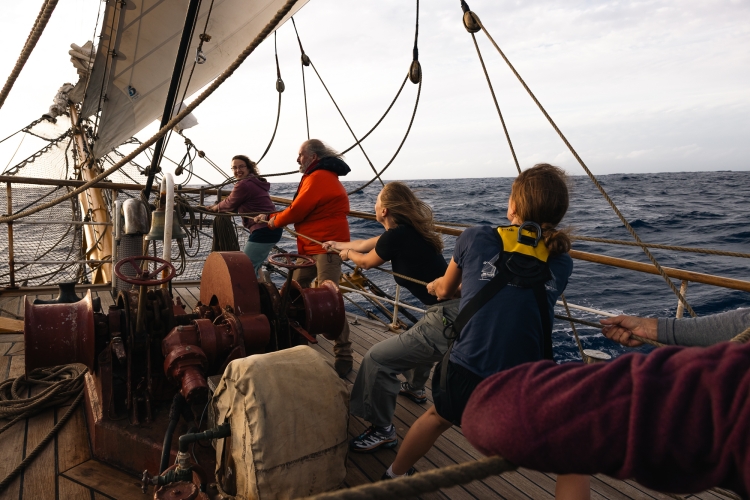 Bark EUROPA sailing from Rapa Nui to Pitcairn & Easter Island by Fraser Edwards