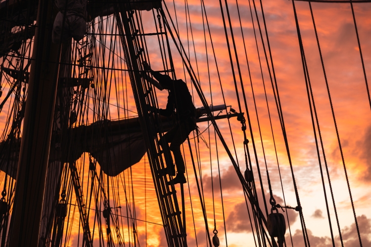 Bark EUROPA sailing from Rapa Nui to Pitcairn & Easter Island by Fraser Edwards