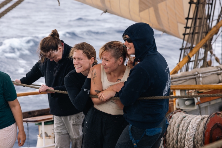 Bark EUROPA sailing from Rapa Nui to Pitcairn & Easter Island by Fraser Edwards