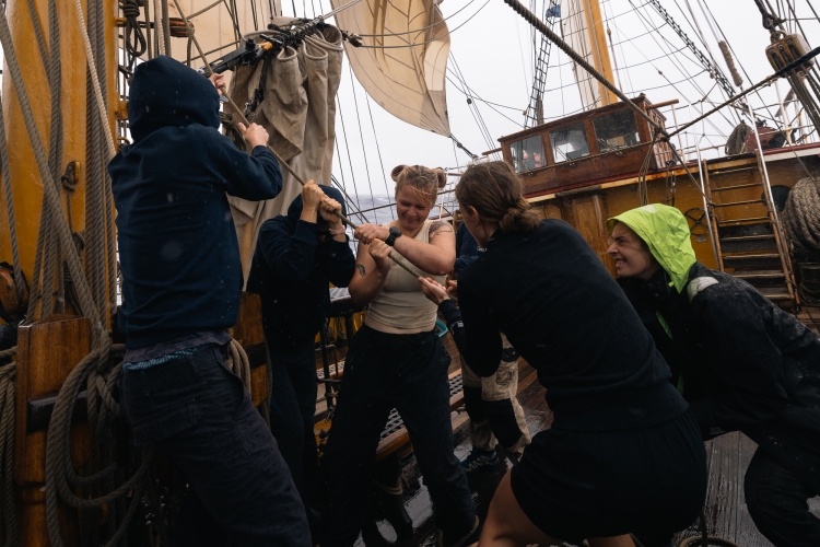 Bark EUROPA sailing from Rapa Nui to Pitcairn & Easter Island by Fraser Edwards