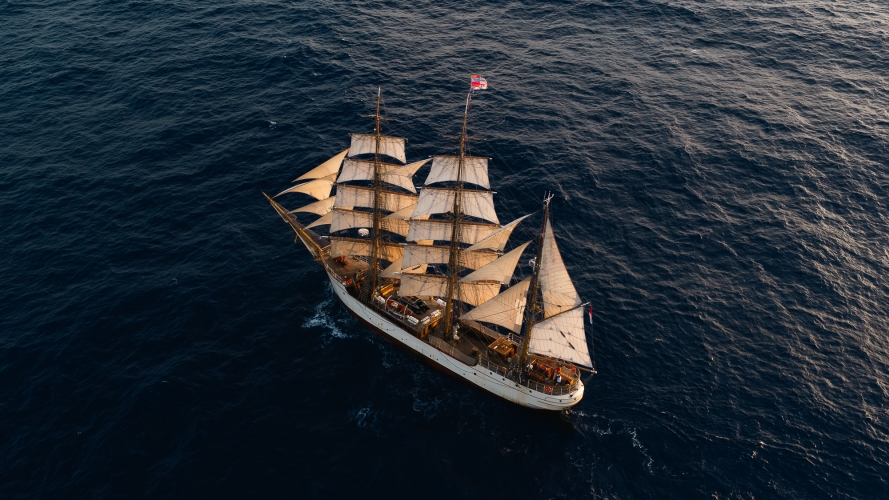 Bark EUROPA sailing from Rapa Nui to Pitcairn & Tahiti by Fraser Edwards
