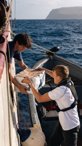 Bark EUROPA sailing from Easter Island Rapa Nui to Tahiti by Fraser Edward