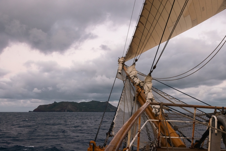 Bark EUROPA sailing Pacific Pitcairn Island by Fraser Edwards