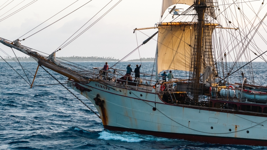 Bark EUROPA Fakarava Pacific Voyages Fraser Edwards