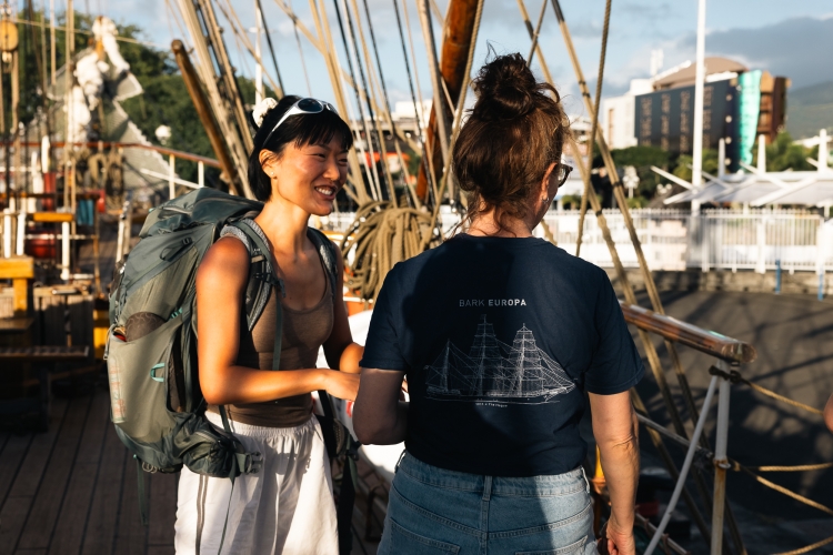 Bark EUROPA in Papeete Tahiti by Fraser Edwards