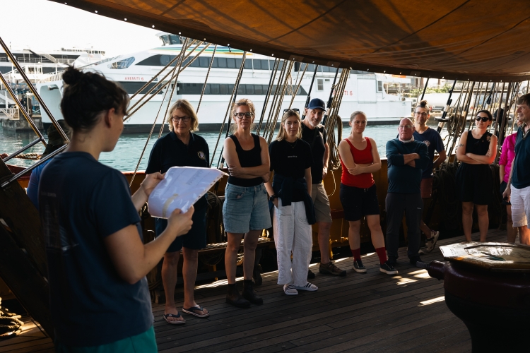 Bark EUROPA sailing from Tahiti by Fraser Edwards