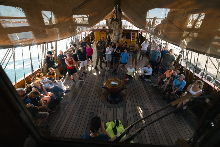 Bark EUROPA sailing from Tahiti by Fraser Edwards