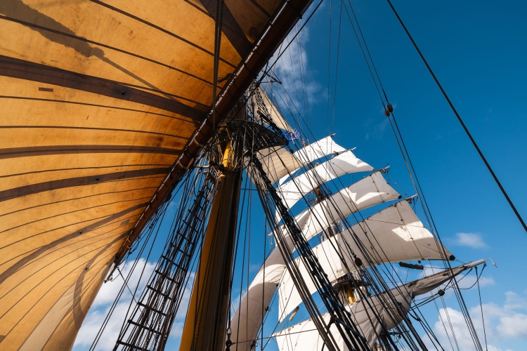 Bark EUROPA Sailing from Tahiti to the Cook Islands by Fraser Edwards