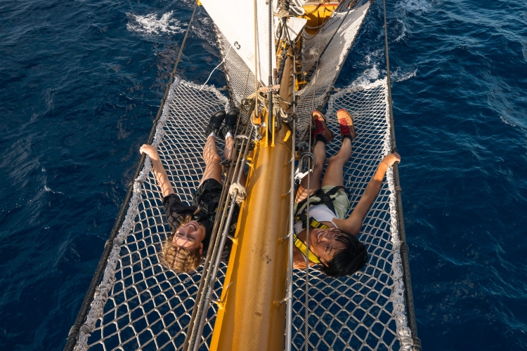Bark EUROPA Sailing from Tahiti to the Cook Islands by Fraser Edwards