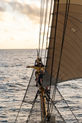 Bark EUROPA Sailing from Tahiti to the Cook Islands by Fraser Edwards