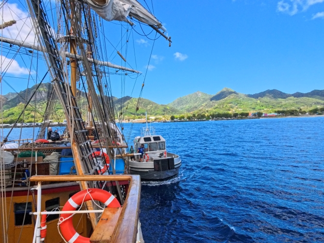 Sailing from Papeete, Tahiti