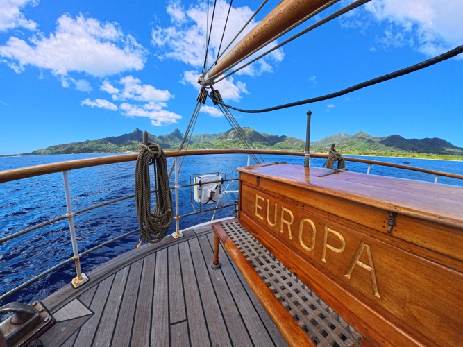 Sailing from Papeete, Tahiti