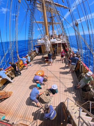 Sailing from Papeete, Tahiti