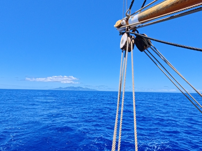 Sailing from Papeete, Tahiti