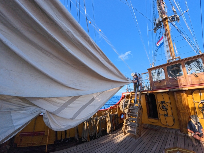Sailing from Papeete, Tahiti