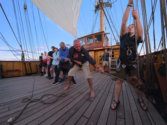 Sailing from Papeete, Tahiti