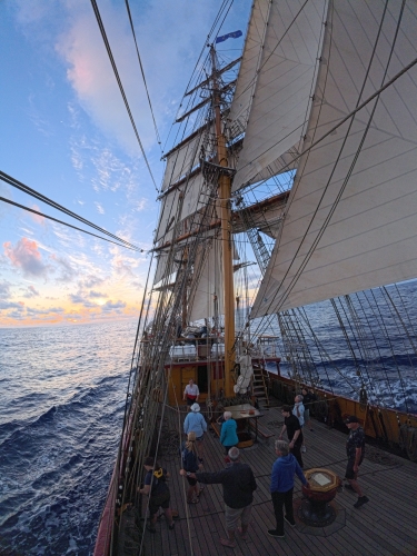 Sailing from Papeete, Tahiti