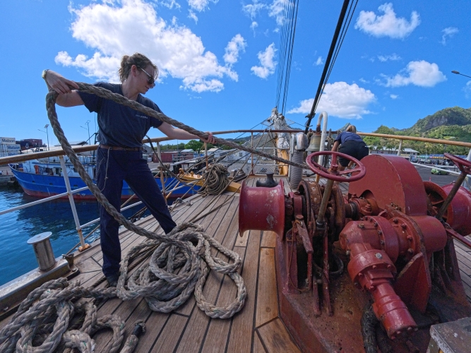 Sailing from Papeete, Tahiti