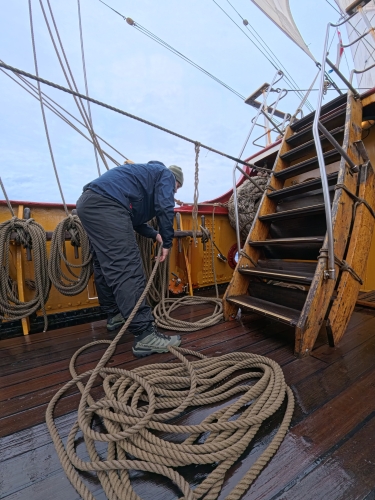 Bark EUROPA making good speed from Rarotonga to Tonga