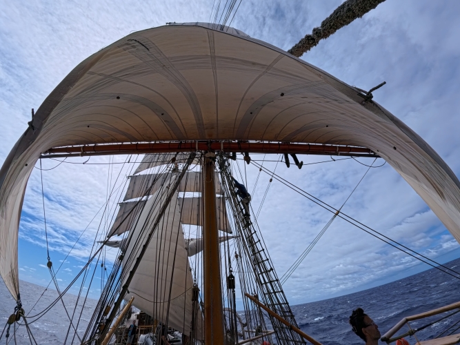 Sailing from Papeete, Tahiti